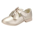 thumbnail image 1 of Boys Shoes,Stylish Girls Athletic Footwear Lightweight Comfortable Casual Walking Shoes with Decorative Bow Design for,Kids Shoes,Gold,5.5-6 Years, 1 of 8