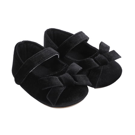 Boys Shoes,Toddler Girls First Prewalker Barefoot Sole Non Soft Floor Shoes with Decorative Bowknot Design for Early Walking Stages,Kids Shoes,Black,12-18 Months