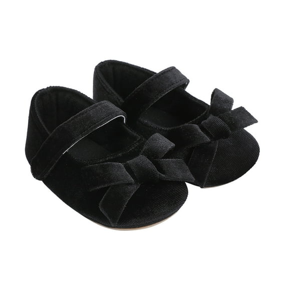 Boys Shoes,Toddler Girls First Prewalker Barefoot Sole Non Soft Floor Shoes with Decorative Bowknot Design for Early Walking Stages,Kids Shoes,Black,12-18 Months