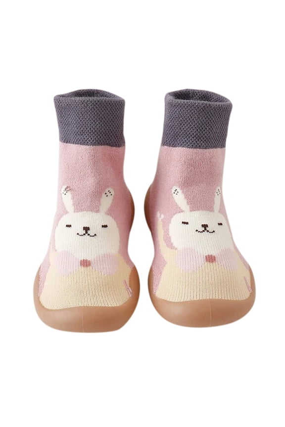 Boys Shoes Winter Warm Cartoon Deer Shape Christmas Soft Sole Toddler Floor Shoes Baby Shoes Pink 12 Months-18 Months