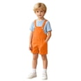 thumbnail image 1 of Boys Short Overalls Adjustable Button Strap Romper Casual Summer Dungarees with Pockets, 1 of 5
