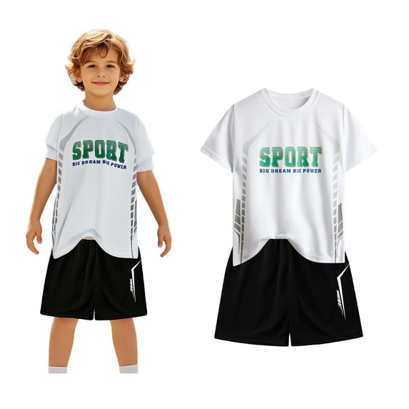Boys Short Sets 2 Piece Short Sleeve Shirt Tee Shorts Set Quick Drying Athletic Shirts for Girls Boys Shirts Size . 9-10 Years Boys Girls Fashion