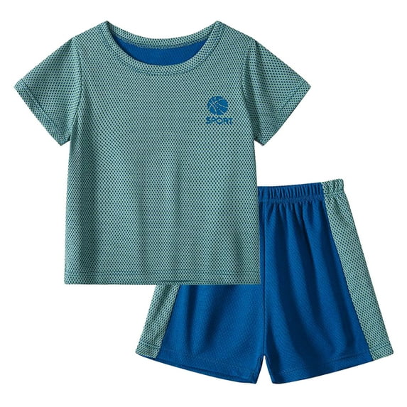 Boys' Short Sets Short Sleeve Athletic Boys Shirts and Mesh Girls Athletic Shorts 2pc Kids for Kids 5-6 Years