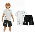 thumbnail image 1 of Boys Short Sets Two Piece T Shirts + Shorts Set Shirts Athletic Shirts for Girls Boys Outfits Size 5-6 YearsYouth Sets Boys Girls Fashion, 1 of 9