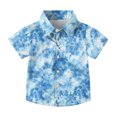 thumbnail image 1 of Boys Short Sleeve Button Down Shirt Tie Dye Casual Summer Beach Vacation Tee Shirts 2-15 Years, 1 of 5