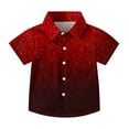 thumbnail image 1 of Boys Short Sleeve Casual Shirt Gradient Print with Pocket, Soft Breathable School Uniform Top for Summer, for 2-15 Years, 1 of 7