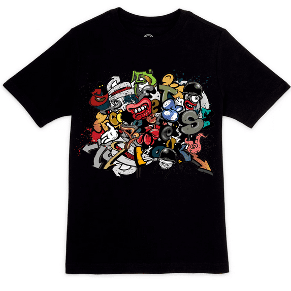 Boys Short Sleeve Graffiti Graphic T-Shirt Size 14-16