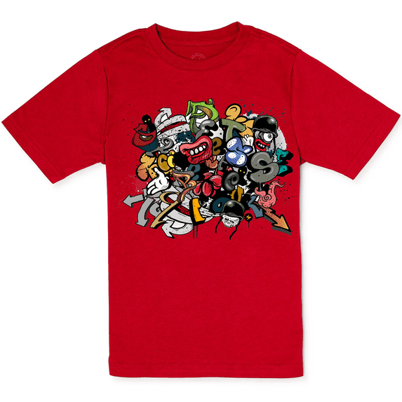Boys Short Sleeve Graffiti Graphic T-Shirt Size 6-7