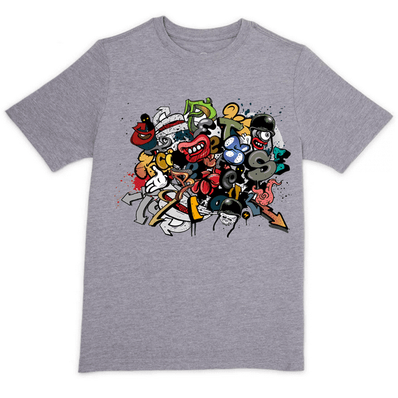Boys Short Sleeve Graffiti Graphic T-Shirt Size 8