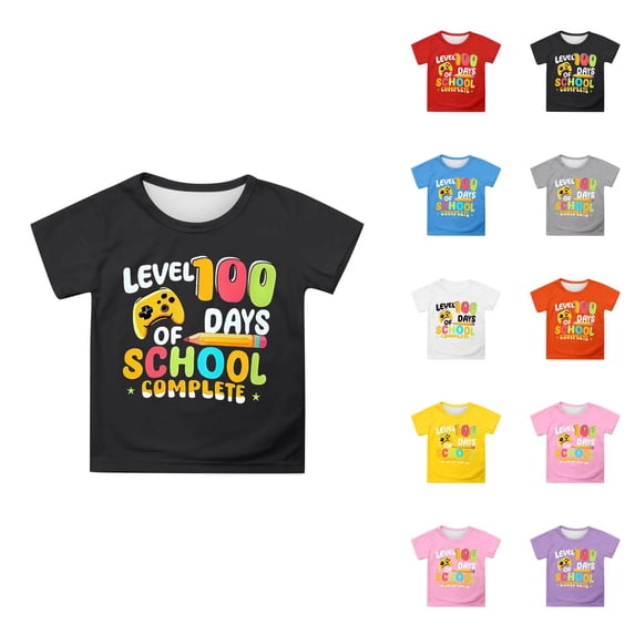 Boys Short Sleeve Graphic Tee Casual Crew Neck T Shirt for Kids Clothing Summer Essentials Everyday Wear Boys Clothes