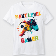 Boys Short Sleeve Next Level Gamer Watercolor Graphic T-Shirt Size 8