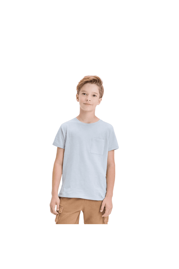 Boys' Short Sleeve Pocket T-Shirt - Gray - Size Large Husky
