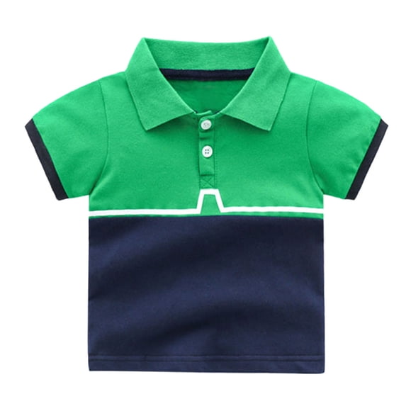 Boys Short Sleeve Polo Shirt Crewneck Comfortable and Soft Polo Shirts for School Uniform Beach Holiday Clothes Dark Blue 7-8 Years
