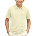 thumbnail image 1 of Boys Short Sleeve Polo Shirt Kids Casual Button-Down Collared Top with Chest Pocket and Side Slit Breathable School Uniform & Everyday Wear for Children 150, 1 of 3