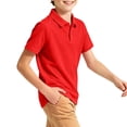 thumbnail image 1 of Boys Short Sleeve Polo Shirt Kids Collared School Uniform Top Button Placket Classic Fit Summer Polo, 1 of 6