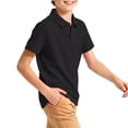 thumbnail image 1 of Boys Short Sleeve Polo Shirt Kids Collared School Uniform Top Button Placket Classic Fit Summer Polo, 1 of 6
