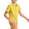 thumbnail image 1 of Boys Short Sleeve Polo Shirt Kids Collared School Uniform Top Button Placket Classic Fit Summer Polo, 1 of 6