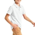 thumbnail image 1 of Boys Short Sleeve Polo Shirt Kids Collared School Uniform Top Button Placket Classic Fit Summer Polo, 1 of 6