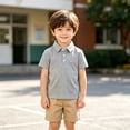 thumbnail image 1 of Boys Short Sleeve Polo Shirts Kids Casual Grey School Uniform Sport Shirt Girls Summer Tops 4T, 1 of 5