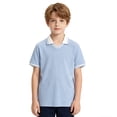 thumbnail image 1 of Boys Short Sleeve Polo Shirts Kids Casual V Neck Color Block Uniform Shirt 5-6 Years Kids Clothing, 1 of 6
