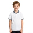 thumbnail image 1 of Boys Short Sleeve Polo Shirts Kids Casual V Neck Color Block Uniform Shirt 5-6 Years Kids Clothing, 1 of 6