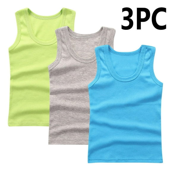 Boys' Short Sleeve Round Neck Camisole Top for Summer Layering and Casual Wear