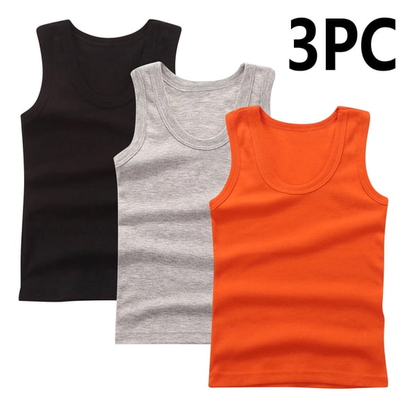 Boys' Short Sleeve Round Neck Camisole Top for Summer Layering and Casual Wear