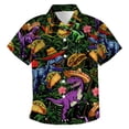 thumbnail image 1 of Boys Short Sleeve Shirt Tropical Print Casual Button Up Beach Summer Outings Clothes, 1 of 5