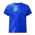 thumbnail image 1 of Boys' Short Sleeve Sparkle Sequins Shiny T-Shirt Blue 12-13 Years, 1 of 4