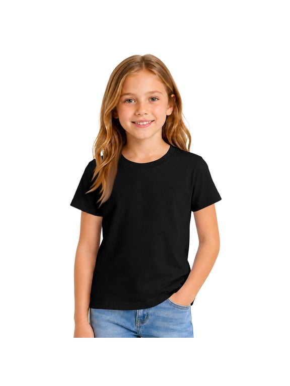 Boys Short Sleeve T-Shirt Kids Cotton Tees Crewneck Tops Basic Shirts