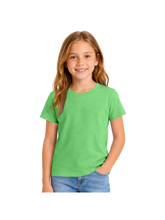 Boys Short Sleeve T-Shirt Kids Cotton Tees Crewneck Tops Basic Shirts