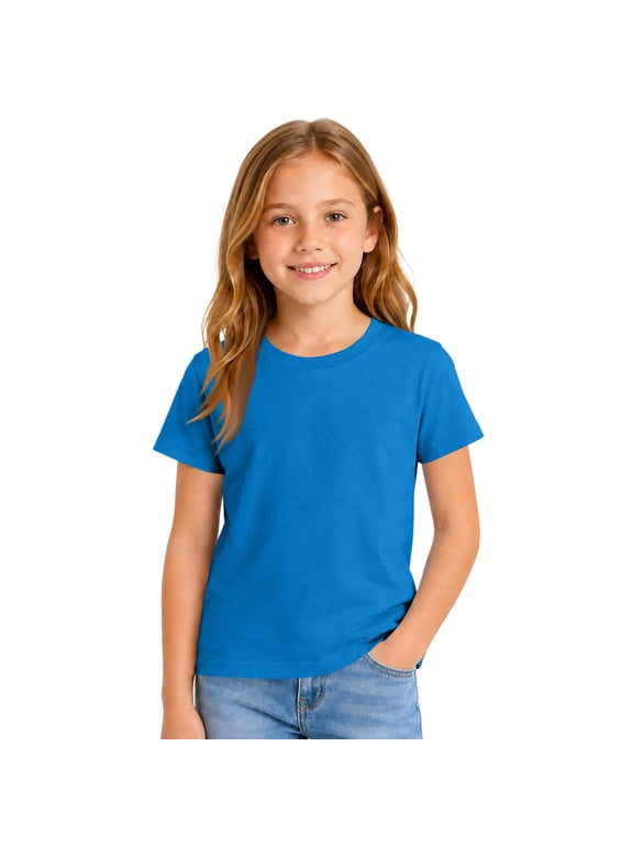 Boys Short Sleeve T-Shirt Kids Cotton Tees Crewneck Tops Basic Shirts