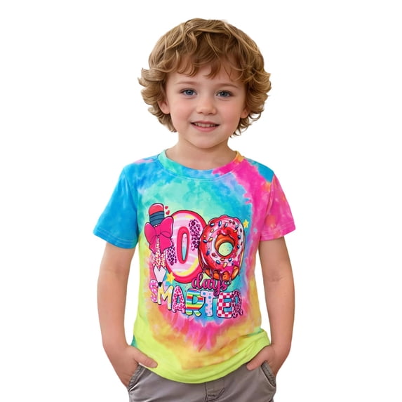 Boys Short Sleeve T Shirts Fashion Printed Boys Summer Tops Size 7 Crewneck Relaxed Fit Tops Soft Comfy Shirts Summer Graphic Tees Size 2-3 Years,Colorful