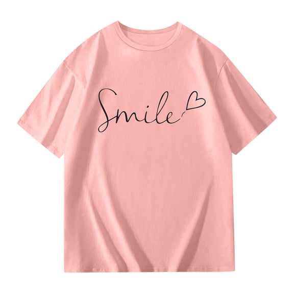 Boys Short Sleeve T Shirts Kids Letter Printed Summer Oversized Tops Boys Plain Pink T Shirt T-Shirts for Girls 6T