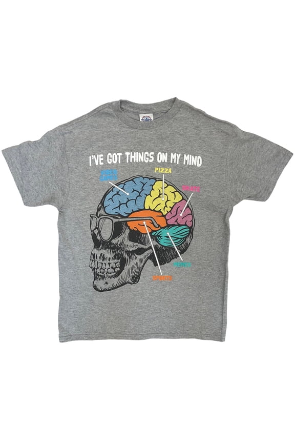 Boys Short Sleeve Things On My Mind Video Games & Pizza T-Shirt Tee 4
