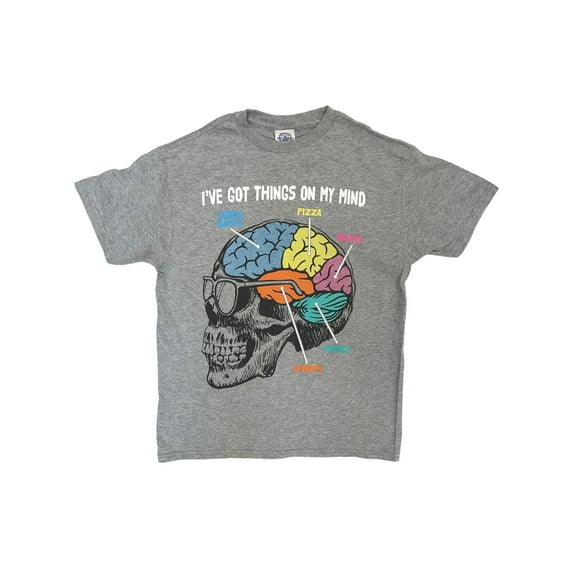 Boys Short Sleeve Things On My Mind Video Games & Pizza T-Shirt Tee 5-6