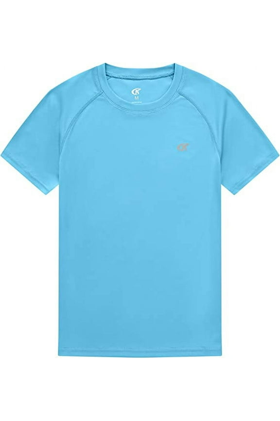 Boys Short Sleeve UPF 50+ Rashguard Swim Shirt Kids Surf Swimsuit