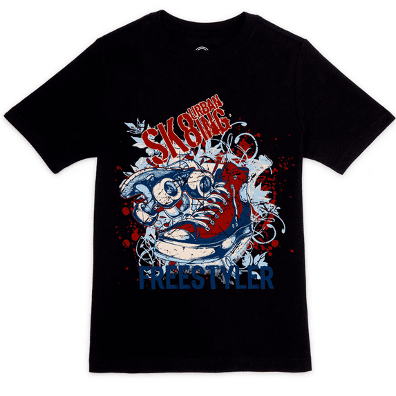 Boys Short Sleeve Urban Sk8ing Freestyler Graphic T-Shirt Size 10-12