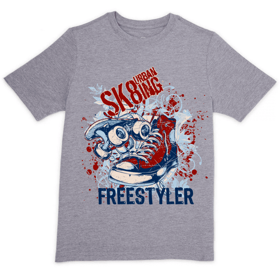 Boys Short Sleeve Urban Sk8ing Freestyler Graphic T-Shirt Size 18