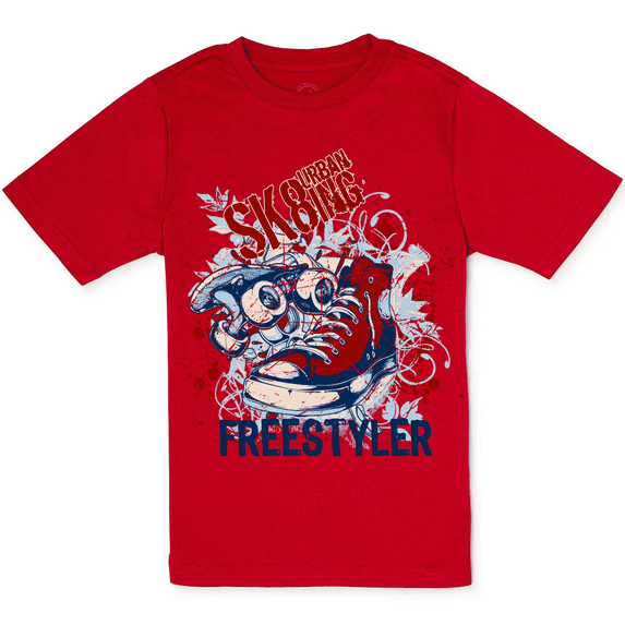 Boys Short Sleeve Urban Sk8ing Freestyler Graphic T-Shirt Size 6-7
