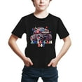 thumbnail image 1 of Boys Short Sleeved T Shirt Independence Day Truck Print Summer New Casual Crew Neck Children's Wear Size 8-9T, 1 of 7