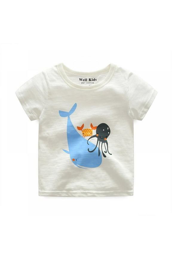 Boys' Short-sleeved T-shirt Kids Tops Outwear Cotton Boys Clothes 2-7 Years