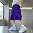 thumbnail image 1 of Boys Shorts 10-12 Clearance Sale Summer Cargo Shorts Teen Boy Shorts 14-16 Lightweight Straight Leg Shorts Knee Length Cotton Shorts with Pockets Returns and Refunds My Orders Order History Online, 1 of 5