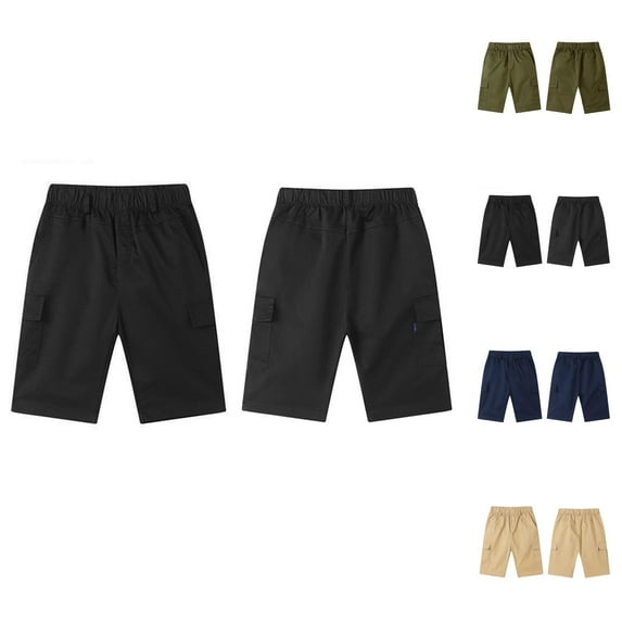 Boys Shorts Boys Casual Shorts Boys Cargo Shorts For Kids Comfortable Elastic Waist Casual Summer Outdoor Play Six Inch Length Lightweight Breathable