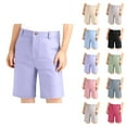thumbnail image 1 of Boys' Shorts Boys Casual Shorts Boys' Girls Adjustable Waist Stretch Flat Front Shorts For School Uniformss, 1 of 9