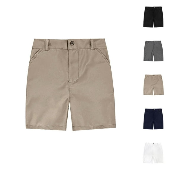 Boys Shorts Boys Casual Shorts Youth Boys Shorts Stretch School Clothes Kids Flat Front Dress Chino Twill Casual Shorts Pockets
