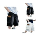 thumbnail image 1 of Boys Shorts Boys Pants New Summer Boys' Medium Sized New Distressed Summer Casual Loose Side Pocket Lightweight Five Pocket Casual Shorts For Boys, 1 of 9