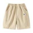 thumbnail image 1 of Boys' Shorts Breathable Solid Color Cargo Shorts with Pull-on Elastic Waistband and Pockets Boys Clothes Jogger Shorts,Z8-Khaki,4-5 Years, 1 of 4