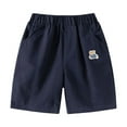thumbnail image 1 of Boys' Shorts Breathable Solid Color Cargo Shorts with Pull-on Elastic Waistband and Pockets Boys Clothes Jogger Shorts,Z8-Navy,3-4 Years, 1 of 4