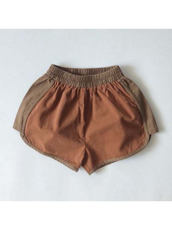 Boys' Shorts Brown Straight Leg Regular Casual Boy Summer Essentials Shorts 1-2 Years